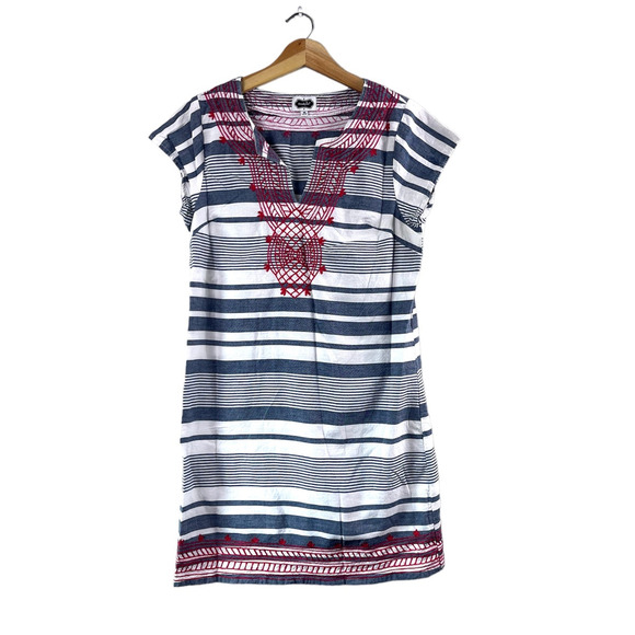 Women's Gray Striped Mudpie Dress M - Picture 1 of 6